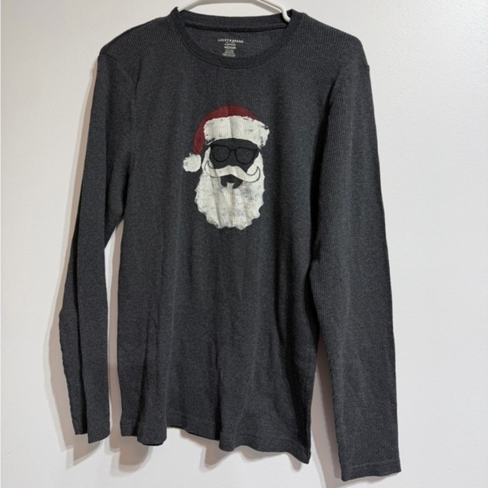 Lucky brand | Gray Long Sleeve Santa Shirt